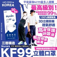 9/3截 📦Pre-order預購韓國KF99最高級別Skycare KF99 Mask 立體口罩 (30個裝) 1組2盒