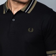 Fred Perry polo shirt men 100% Original baju lelaki berkolar Short Sleeve Business Casual POLO shirt