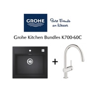 GROHE Top-Mount Granite Kitchen Bundles With Mixer Tap with Pull-Out Spray