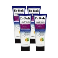 Dr. Teals Pure Epsom Salt Foot Cream Gift Set (4 Pack, 8oz Ea.) - Moisturize & Soften with Shea Butt