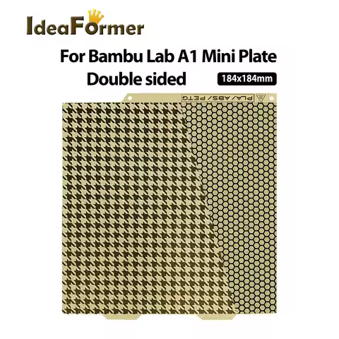 For Bambu Lab A1 Mini PEI Honeycomb Build Plate Double Sided Spring Steel Sheet PEI Sheet 184mmx184m