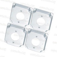 Nevʚ ɞ 4 Pack Practical Square Galvanized Alloy Outlet Covers Designs for 4Inch Electrical Box Safet