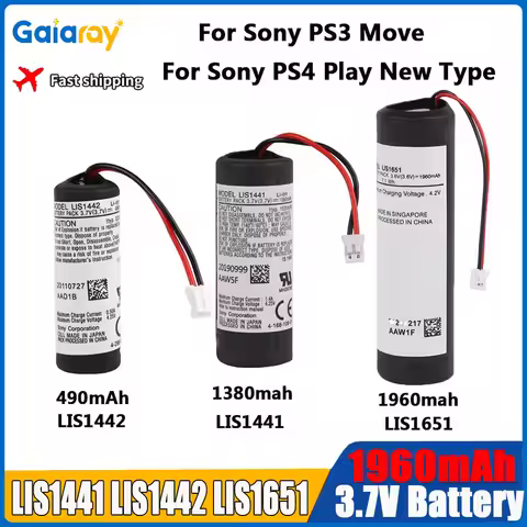 490mAh/1380mAh/1960mAh Lithium Battery LIS1441 LIS1442 LIS1651 Battery for Sony PS3 Move Type PS4 Mo
