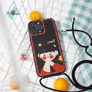 Softcase Macaron + Sling Tali Motif For OPPO A76 A55 A16K A54 A5S A3S A1K A16 - UV 14 - casing oppo