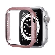 {包郵, 360°貼套2合1}iWatch 7 Case with Tempered Glass Screen Protector for Apple Watch Series 7 45mm Slim Guard Bumper Full Coverage Hard PC Protective Cover HD Ultra-Thin Cover for iWatch 45mm Accessories, Rose Gold Free Shipping 蘋果手錶7代360度全保護貼保護套 玫瑰金色