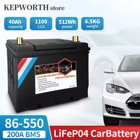 86-550L/R 12V 40AH LiFePo4 Car Battery 1100CCA Lithium Iron Phosphate Battery Pack with 200A BMS for