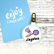 M80-刺繡球隊姓名吊牌 羽球 羽毛球 背包掛牌