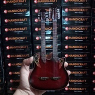 Miniature guitar double neck ovation maroon