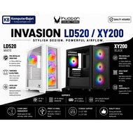 INVASION LD-520 WHITE ATX / XY-200 BLACK MATX CASE ARGB FAN CASING GAMING PC