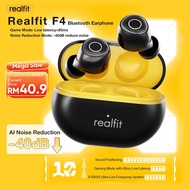 【Local Stock】Realfit F4 Sleep Version AI Noise Cancelling Bluetooth Earphone with Mic Control APP Cu