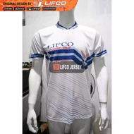 READY STOCK JERSEY ORIGINAL LIFCO SANTAI PRINT DEPAN LENGAN PUTIH BIRU