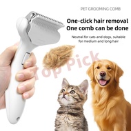 Dog Comb Cat Deshedding Brush Stainless Steel Blade 90% Shedding Reduction for Long Hair Pets Gentle