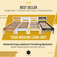 Single Bed Minimalis / Divan Kayu / Tempat tidur kayu /Ranjang kayu Minimalis solid uk 90x200cm murah
