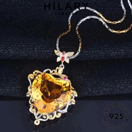 HILARY JEWELRY Necklace Exaggerate 925 Chain Rantai 純銀項鏈 Pendant Korean Sterling Perempuan Leher Original Perak Accessories Women Ruby Silver For N1124