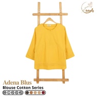 Adena Women's Plain Long Muslim Blouse ML-Xl-3L SL A023 Shirt - Ilalang Store