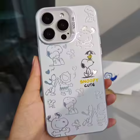 Cartoon Line Snoopy Casing For Samsung Galaxy A16 A15 A10 A21S A72 A52 A52S A06 A03S A51 A31 A71 M31