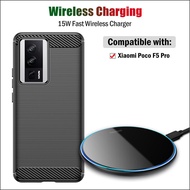 15W Fast Qi Wireless Charging Pad For Xiaomi Poco F5 Pro Wireless Charger Acrylic Breathing Light Gift Case For Poco F5 Pro