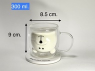 แก้วกาแฟ ใส 2 ชั้น Double wall มีหูจับ ขนาด 150ML/350 ML/แก้วหมี 2 ชั้น กันความร้อน ใส่น้ำร้อน เย็น 