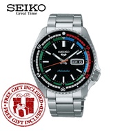 [Official Warranty] Seiko SRPK13K1 Men's Seiko 5 Sport New Regatta Timer Automatic Silver Stainless Steel Strap Watch
