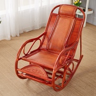 ST-🚢Natural Real Rattan Rocking Chair Recliner Adult Balcony Home Leisure for the Elderly Couch Rattan Rattan Chair Rock