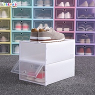 FR-C544 Kotak Sepatu Plastik Lipat Transparan Tebal Rak Sepatu Susun Serbaguna Tempat Penyimpanan Kotak Sepatu Sandal