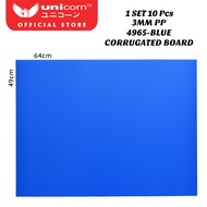 Unicorn 64cm X 49cm 3mm-Thick Polypropylene PP Corrugated Cardboard 1Pc /10 Pcs