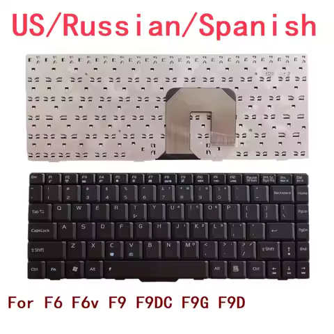 New US Russian Spanish Laptop Keyboard For ASUS F6 F6v F9 F9DC F9G F9D Notebook PC Replacement