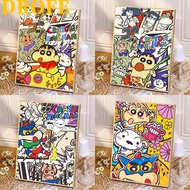 DROFE/20x30cm with frame/Paint By Number/Crayon Shin Chan/Diy Painting/Oil Painting By Number/Number Painting/Children gift