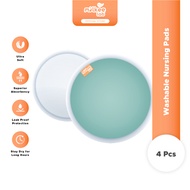 Milkee Lab Washable Nursing Pads (4pcs) - breast milk leaking, Ultra absorbent, washable & reusable,
