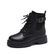 Ielgy bốt Martin nữ bốt cổ thấp đế dày có khóa dây đeo thoải mái dệt kim có dây buộc