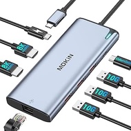 USB C to USB C Hub Multiport Adapter,USB C Splitter Dual Monitor with 8K@60Hz 2*HDMI,8 in 1 Dual HDM