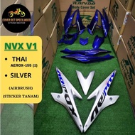 (STICKER TANAM/AIRBRUSH) NVX155 V1 RAPIDO COVERSET AEROX THAI [SILVER + BLUE] AEROX155 (1)