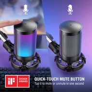 FIFINE A6T USB Gaming Microphone Kit for PCPS4/5 Condenser Cardioid Mic Set with Mute Button/RGB /Ar