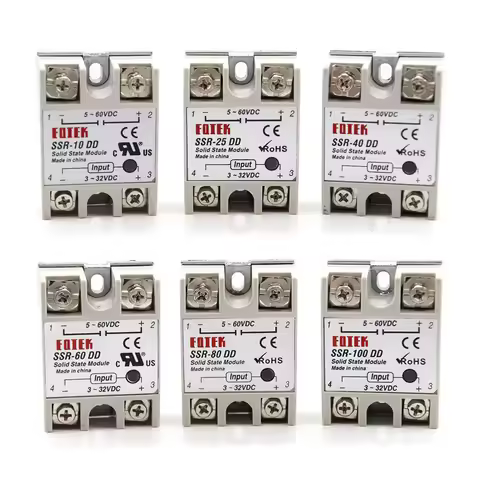 High Quality Single Phase Solid State Relay SSR 10-100DD DC Control DC 3-32VDC Input 5-60VDC Output 