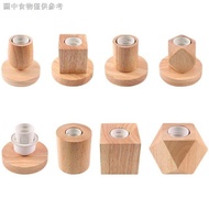 Dd Solid Wood Classy Base Household Wooden Simple Night Light with Switch Creative Table Bulb Access