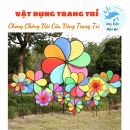 Pinwheel Decorating milk tea cart, coffee cart - 2-story pinwheel - 8-bladed rainbow pinwheel
