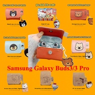 Black Cat Suitable for Samsung Galaxy Buds3 Pro Headphone Case Cartoon Samsung buds3 Case Leather He