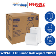 Wypall L10 Jumbo Roll Wipers 20271, 1ply 600m X 2rolls / Jumbo Roll Tissue Paper Roll