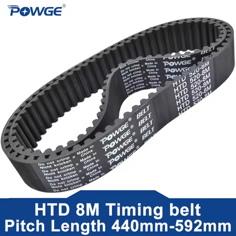 POWGE HTD 8M Timing belt Lp=440 448 456 464 472 480 488 498 504 512 520 528 536 544 552 560 568 576 