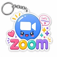(READY STOCK) Zoom keychain can custome zoom online meeting design