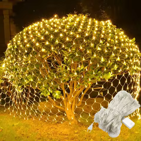 LED Net Mesh Fairy Light 1.5*1.5M 3*2M 6*4M 10*8M Outdoor Waterproof Curtain String Lamp 110V 220V X