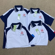 【Ready stock】夏季小学翻领校服短袖上衣POLOT恤男女班服有字Summer primary school lapel school uniform short sleeve top POL
