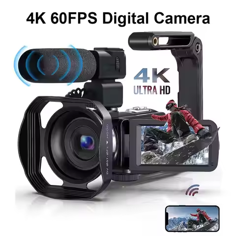 4K Digital Camera 48MP 60FPS Auto Focus 16X Zoom Camcorder New Recording Video Camera Handheld High 