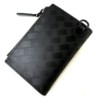 K ABAO Genuine Leather Wallet B199444 Black 6 Cassette Zipper Card Holder