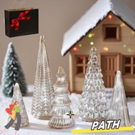 PATH Set of 5 Illuminated Mercury Glass Trees, Creative Versatile Mercury Glass Christmas Trees,  Wi