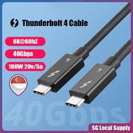 Thunderbolt 4 Cable Type C Cable Support PD100W 8k/60HZ Dual 4K/60Hz 5K/60Hz 40Gbps Data Transfer US
