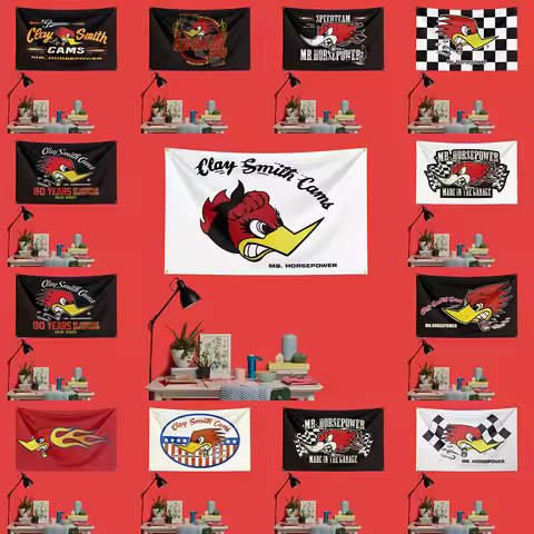 Mr.horse-power Car Racing Flag 3x5 FT 90x150cm Polyester Decorative Banner Tapestry For Garage Wall 