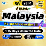 Malaysia eSIM 1-7 days Daily 500M-3GB Unlimited 5G Data eSIM Malaysia SIM Card Send in 1min