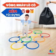 Preschool Fitness Plastic Ring with Carrying Bag, Hopscotch Ring for Children to Exercise, Plastic J