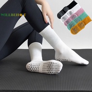 [WillbehotS] Women Anti-Slip Sock Trampoline Yoga Sock Cotton Breathable Pilates Socks Elasticity Sport Outside Sport Socks [NEW]